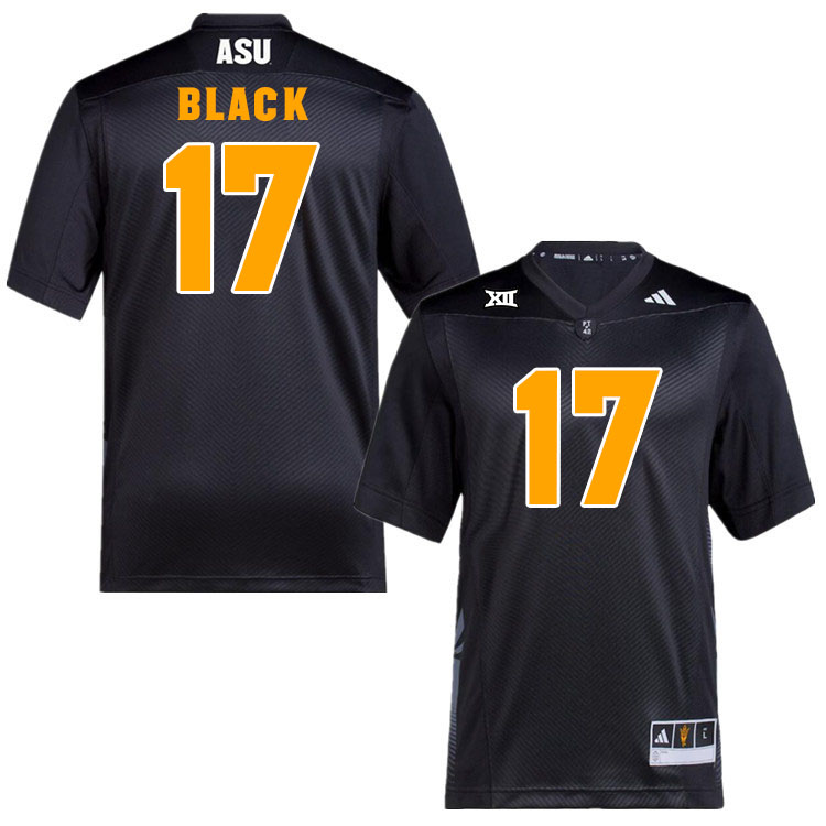 Men #17 Kaleb Black Arizona State Sun Devils College Football Jerseys Stitched-Black